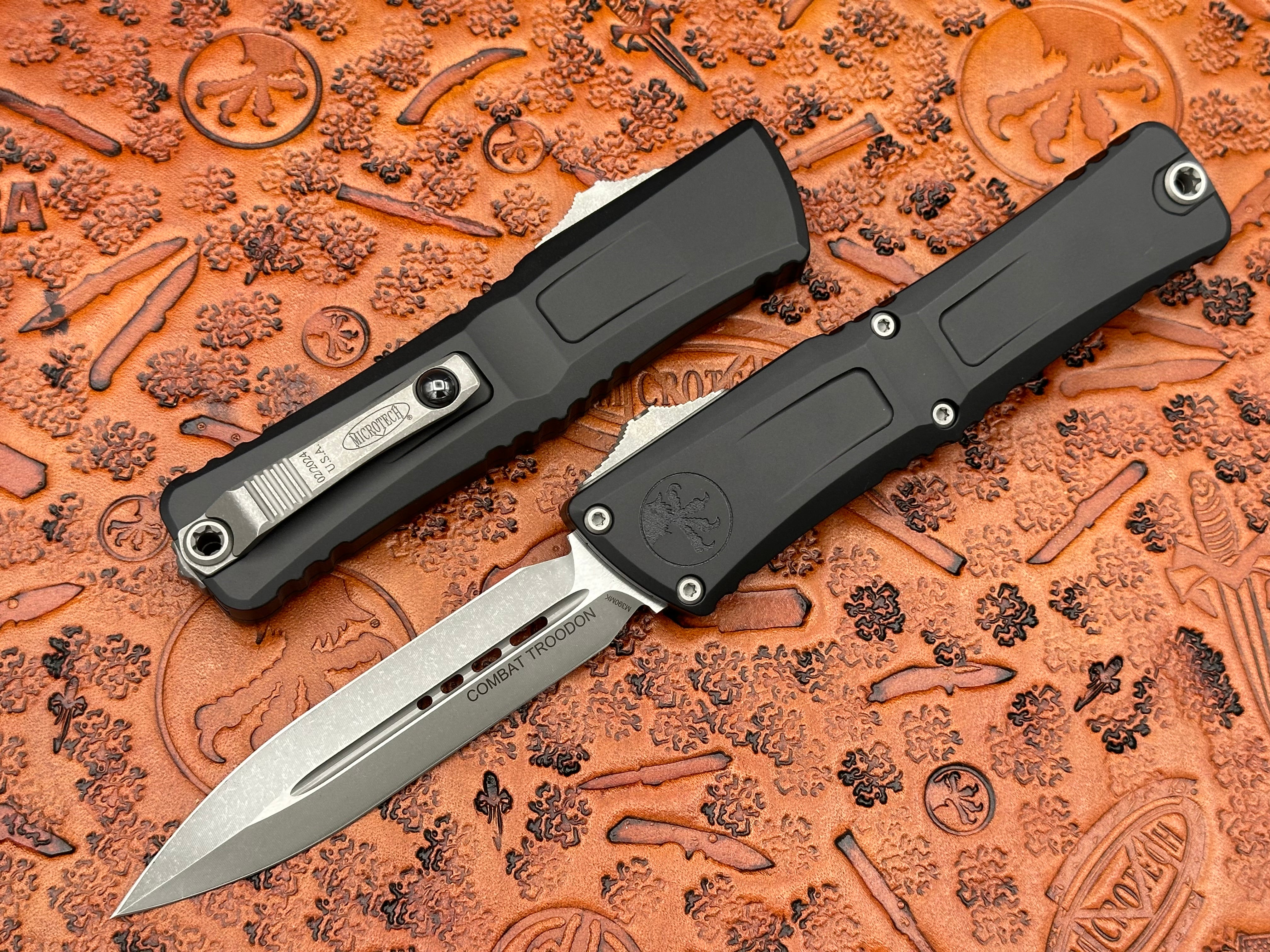 Microtech Ultratech Merlot Double Edge Partial Serrated Stonewash