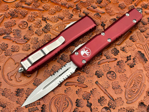 Microtech Ultratech Merlot Double Edge Partial Serrated Stonewash Standard 122-11 MR - Tristar Edge