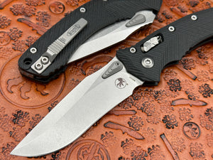 Microtech Knives Amphibian RAM-LOK Fluted G-10 Black Stonewash Standard 137RL-10FLGTBK - Tristar Edge