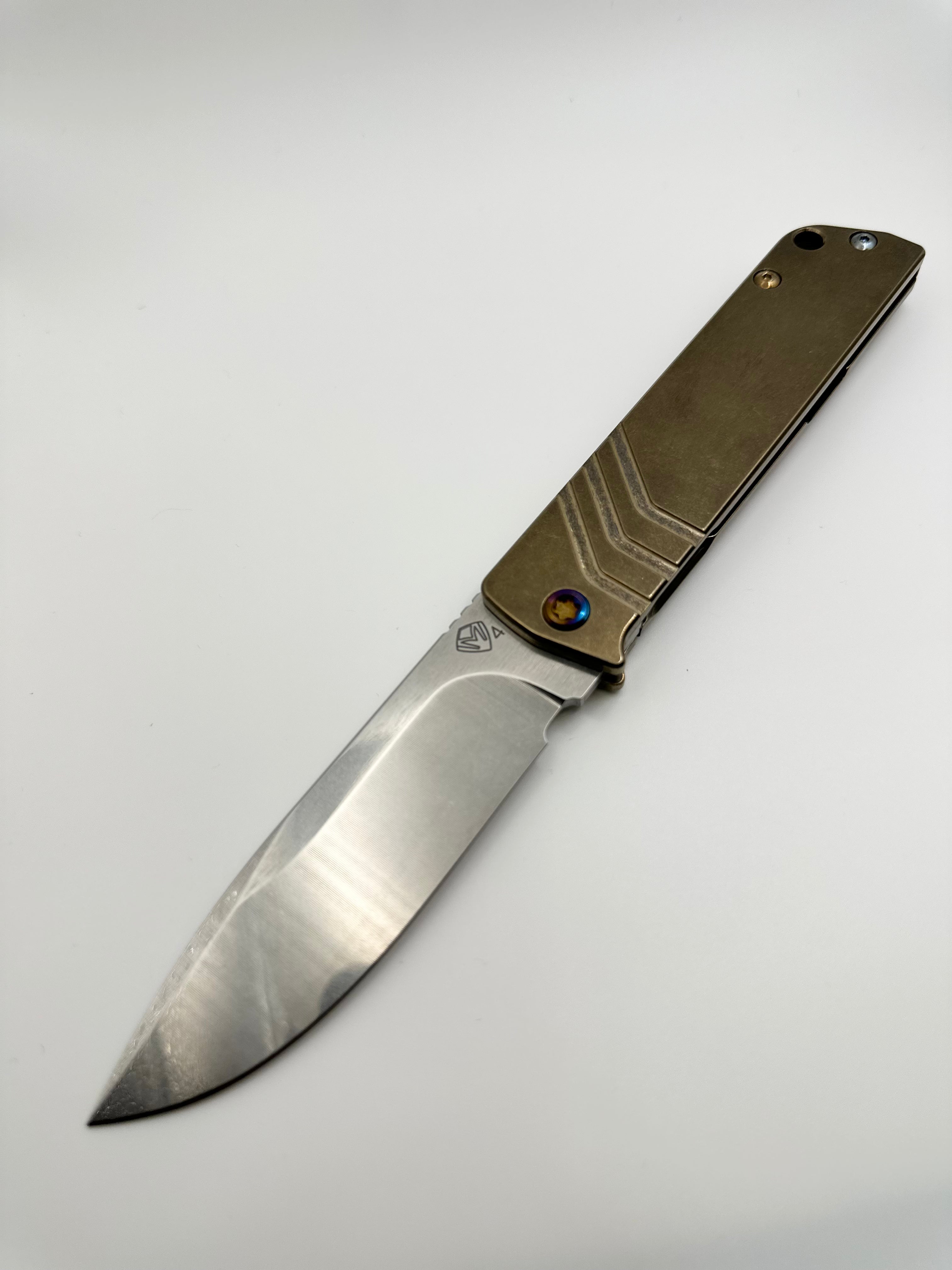 Medford Knife Antik S45VN Tumbled DP Blade, Bronze Handles, Flm HW/Clip, Std Breaker