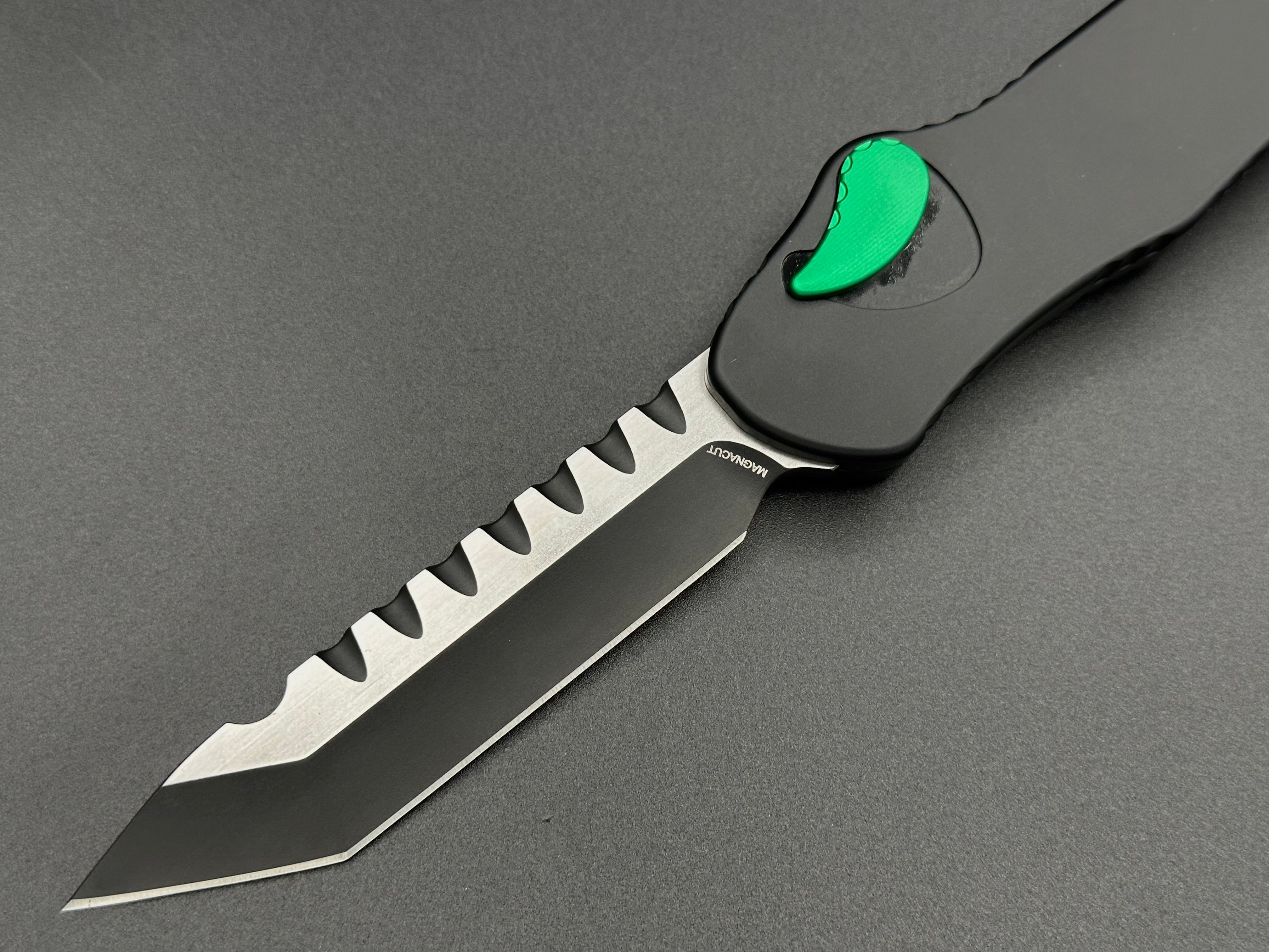 Heretic Knives Hydra V3 Tanto Two Tone Green Accents H006-10A-BLK/GRN - Tristar Edge