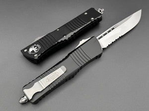 Microtech Combat troodon Single edge Stonewash Partial Serrated 143-11 - Tristar Edge