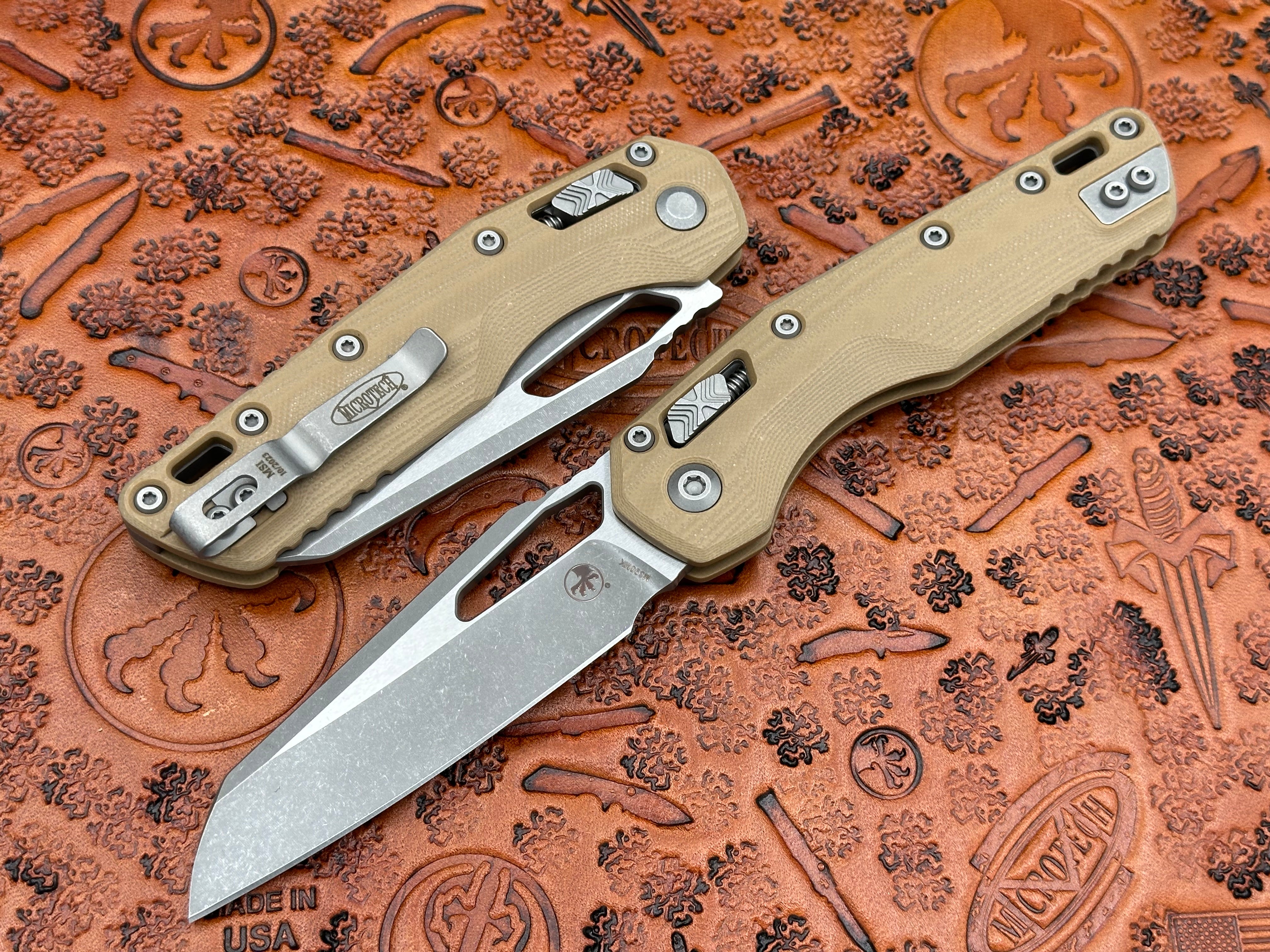 Microtech Knives MSI Single Edge G-10 Tan Apocalyptic Standard 210-10APGTTA - Tristar Edge