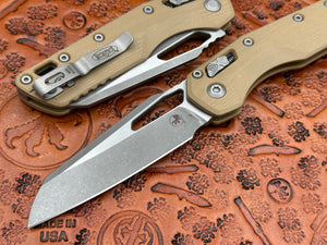 Microtech Knives MSI Single Edge G-10 Tan Apocalyptic Standard 210-10APGTTA - Tristar Edge